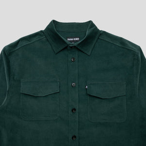 Pass~Port Micro Cord Workers Shirt - Forest Green