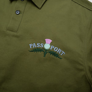 Pass~Port Thistle Embroidery AG Shirt Short Sleeve - Moss