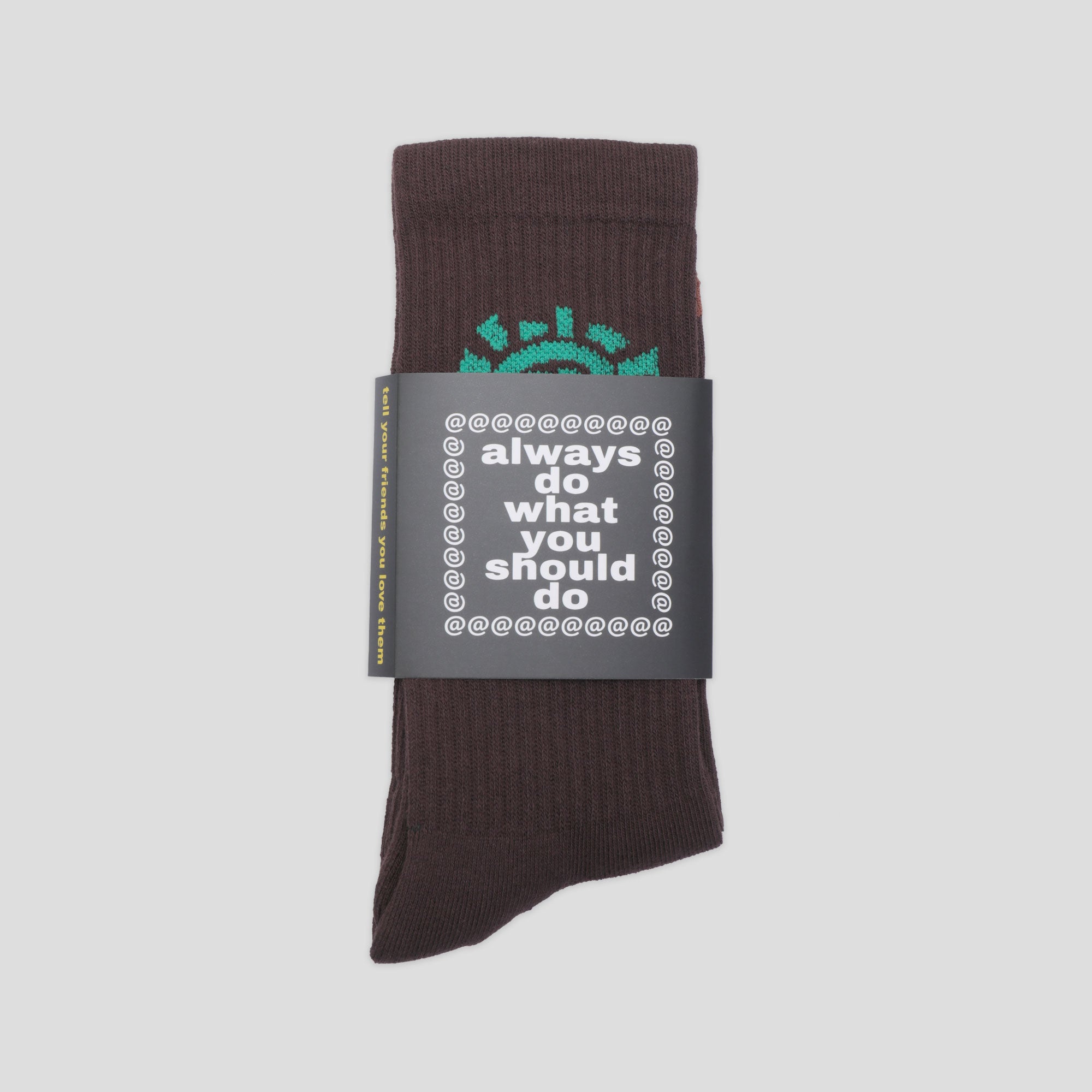 Always Do What You Should Do Solid @Sun Sock - Brown