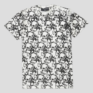 Personal Joint Skull Star All Over Print Tee - White