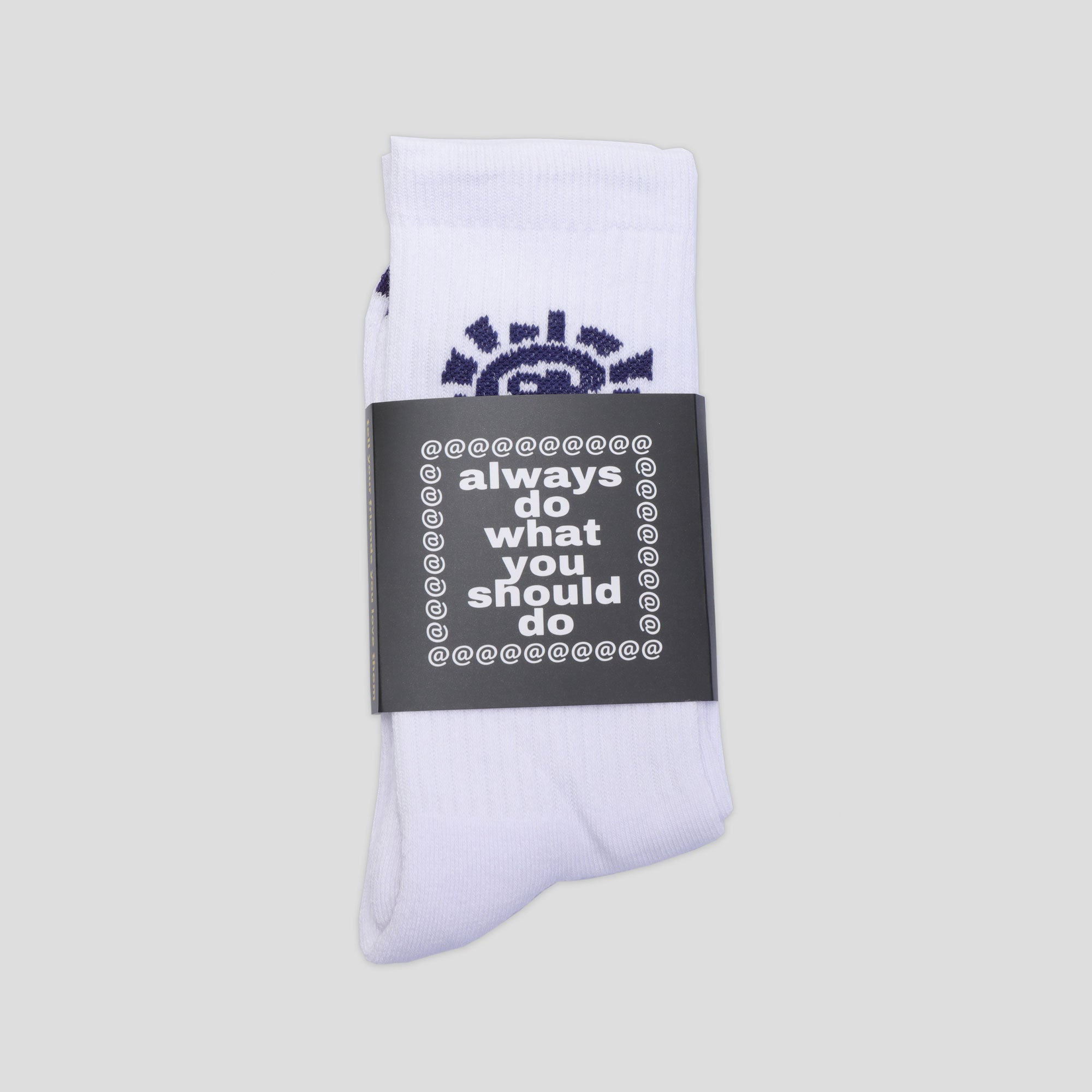 Always Do What You Should Do Solid @Sun Sock - White