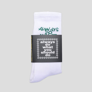 Always Do What You Should Do Cohesive Sock - White