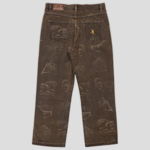 Pass~Port Workers Club Denim Jean - Laser Etched Bronzed Age Over-Dye Brown