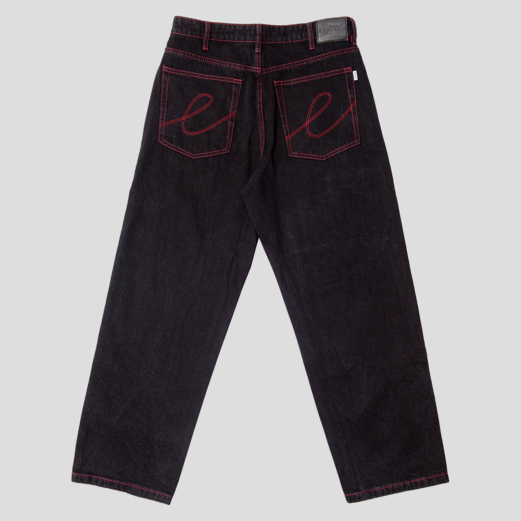 HODDLE 16 OUNCE DENIM BLACK / RED STICH