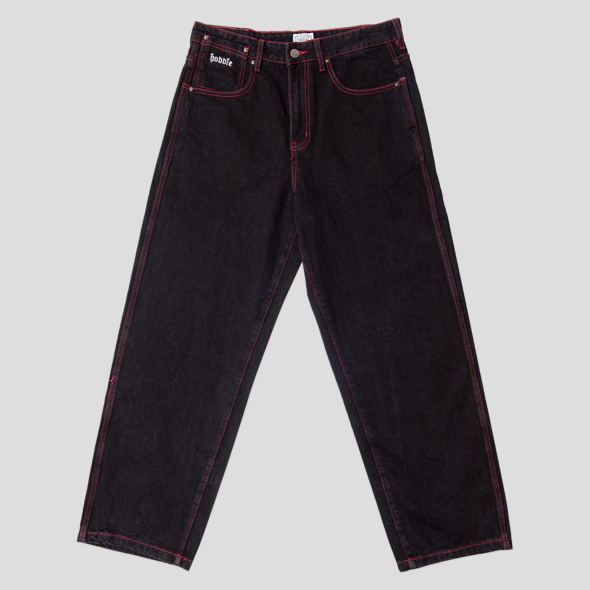 HODDLE 16 OUNCE DENIM BLACK / RED STICH