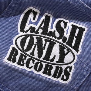 Cash Only Records Denim Shorts - Slate