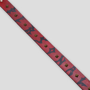 Personal Leather Studded Belt - Red / Black / Silver