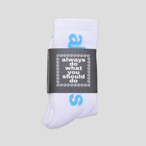 Always Do What You Should Do Always Up Sock - White