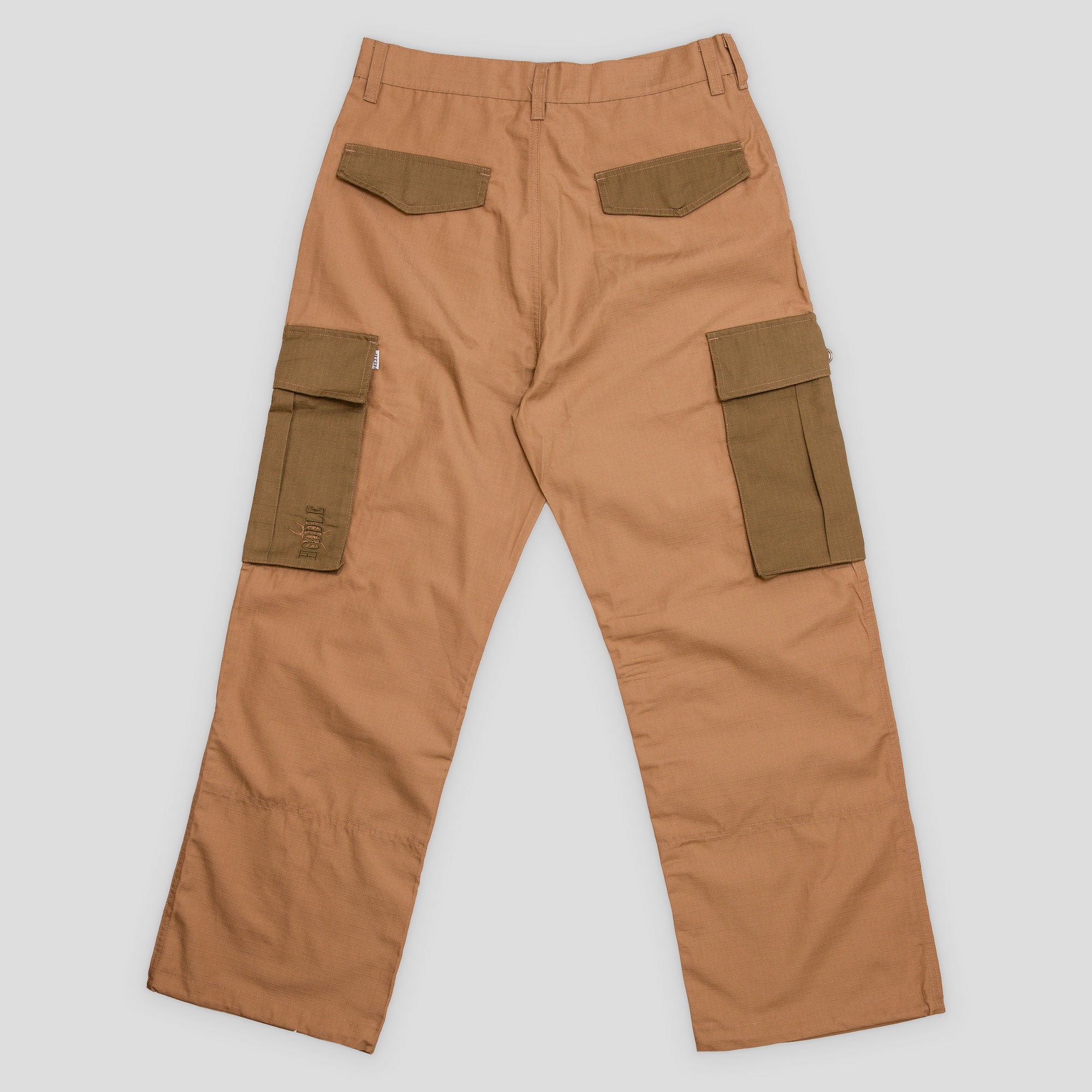 Hoddle Pleated Ripstop Cargo Pants - Tan / Khaki