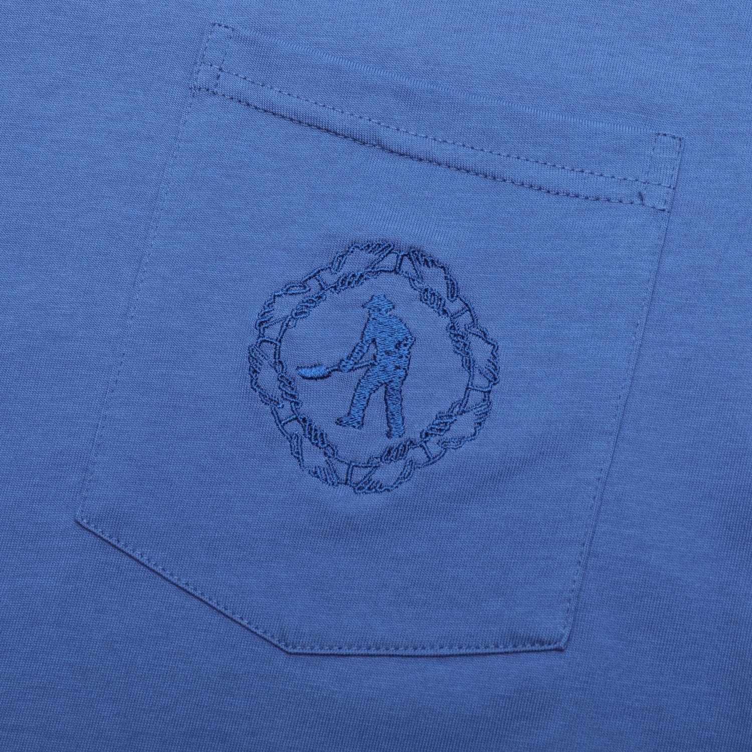 Pass~Port Organic Embroidery Pocket Tee - Royal Blue