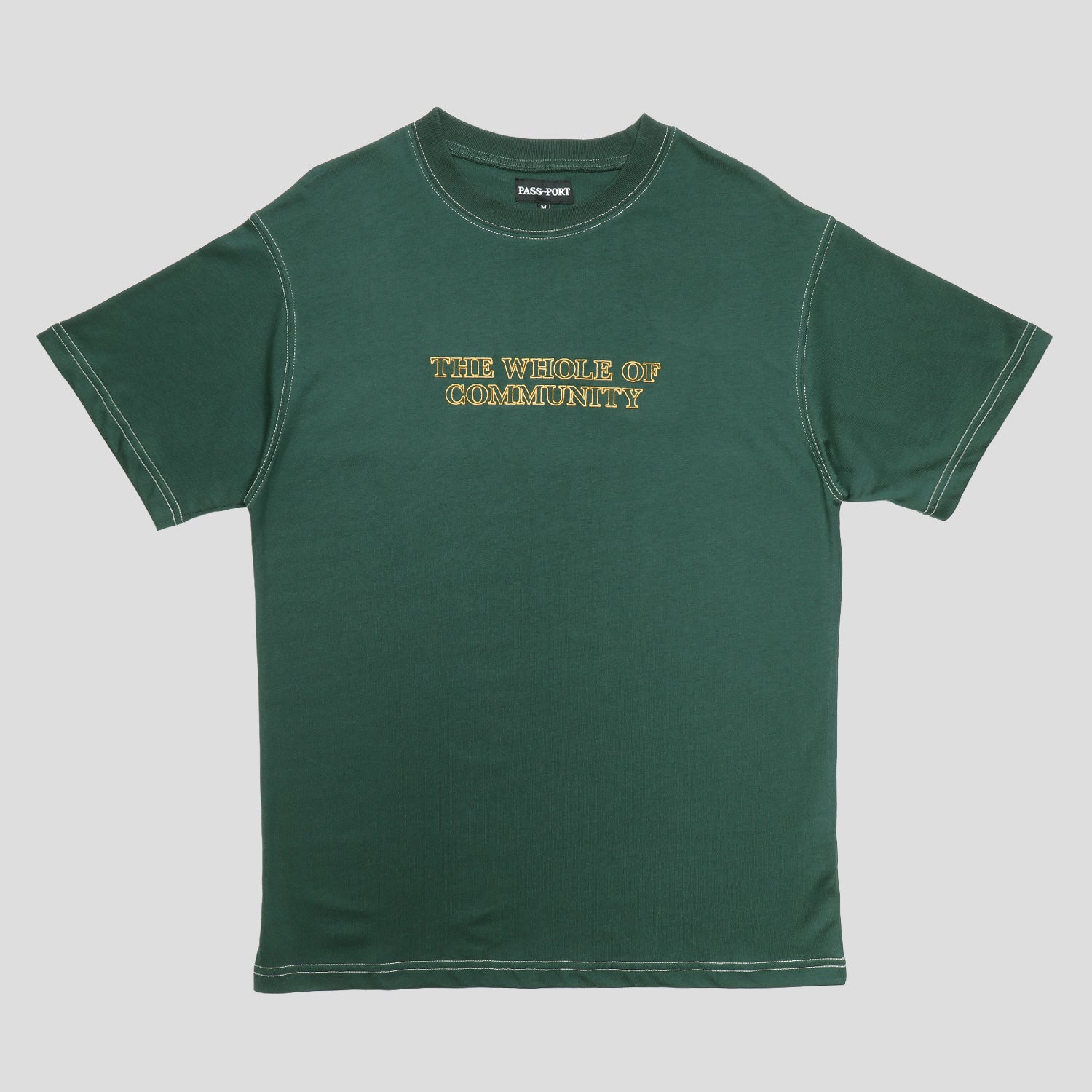 Pass~Port Whole of Community Embroidery Organic Tee - Forest Green