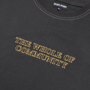Pass~Port Whole of Community Embroidery Organic Tee - Tar