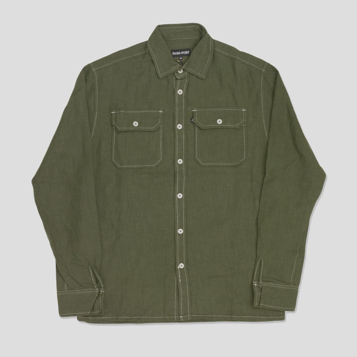 PASS~PORT "WORKERS CONTRAST" L/S SHIRT OLIVE