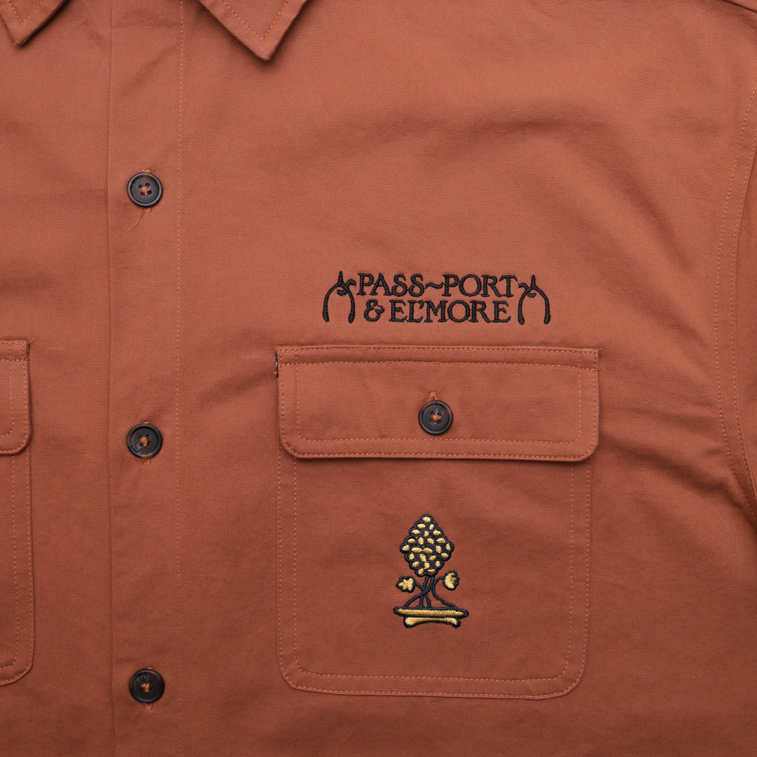 Pass~Port & El'more Vineyard Workers Long-sleeve Shirt - Rust
