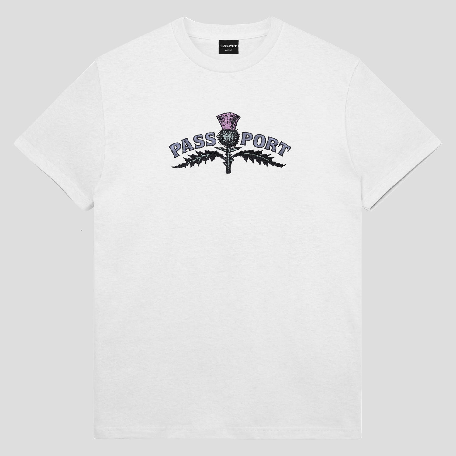 Pass~Port Thistle Embroidery Tee - White