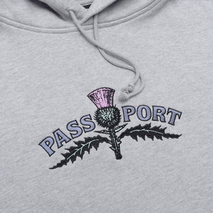 Pass~Port Thistle Embroidery Hoodie - Grey Heather