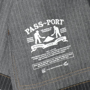 Pass~Port Long Con Striped Denim Packers Jacket - Black