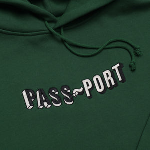Pass~Port Sunken Logo Embroidery Hoodie - Forest Green