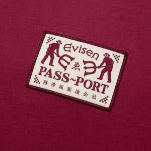 Pass~Port & Evisen Logo Lock~Up Tee - Burgundy