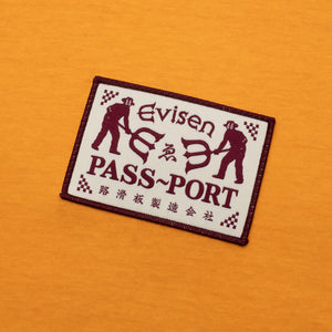 Pass~Port & Evisen Logo Lock~Up Tee - Orange Sherbet