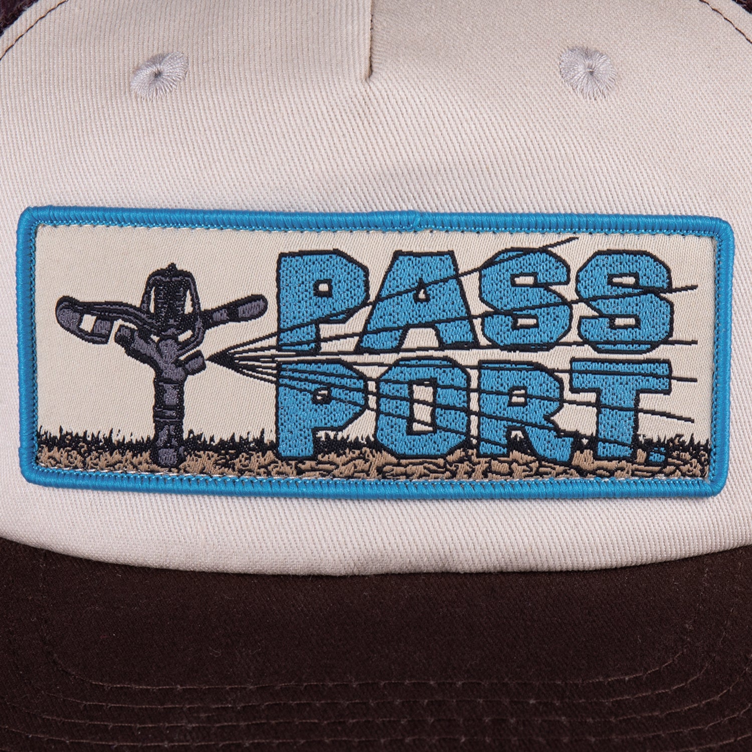 Pass~Port Water Restrictions Workers Trucker Cap - Chocolate / Off White