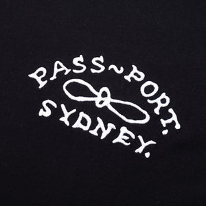 Pass~Port Moniker Organic Embroidery Tee - Black