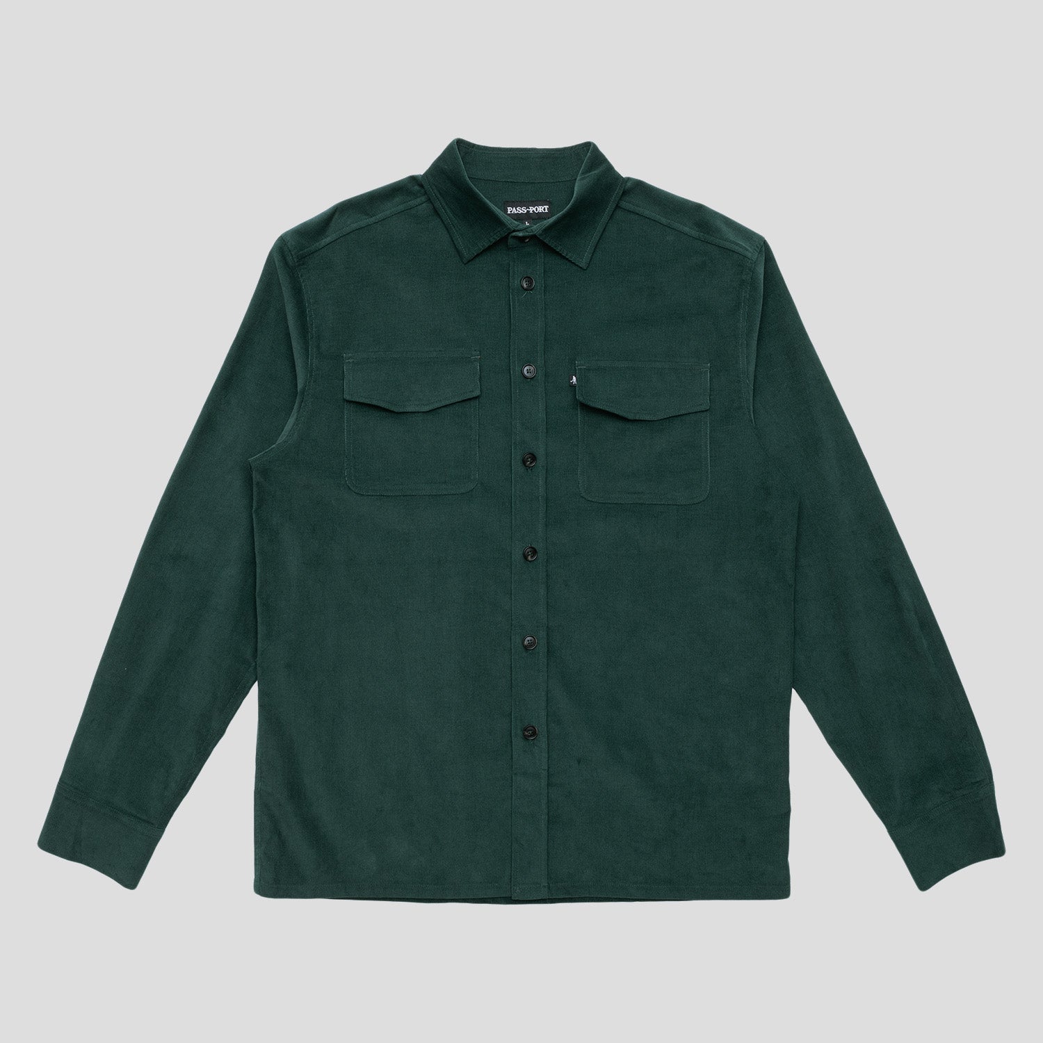 Pass~Port Micro Cord Workers Shirt - Forest Green