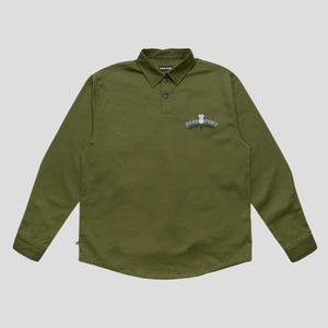 Pass~Port Thistle Embroidery AG Shirt Long Sleeve - Moss
