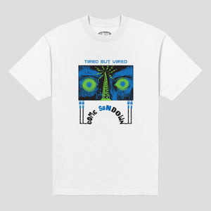 Come Sundown Tired But Wired Tee - White