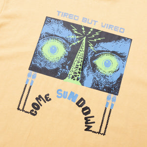 Come Sundown Tired But Wired Tee - Yellow