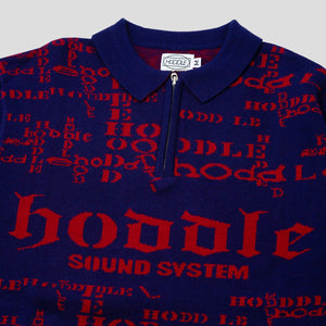 Hoddle Sound Systems Zip Up Polo - Navy / Red