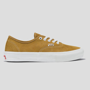 Vans Skate Authentic Shoe - Leather Golden Brown / White