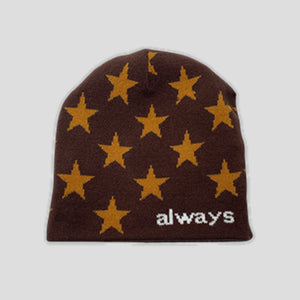Always Do What You Should Do Reversible Skull Beanie - Brown