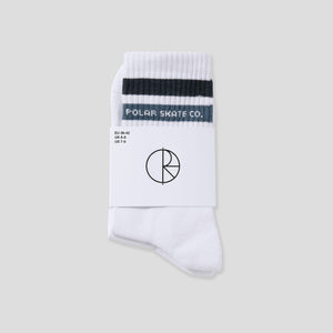 Polar Skate Co. 'Fat Stripe' Socks - White/Blue