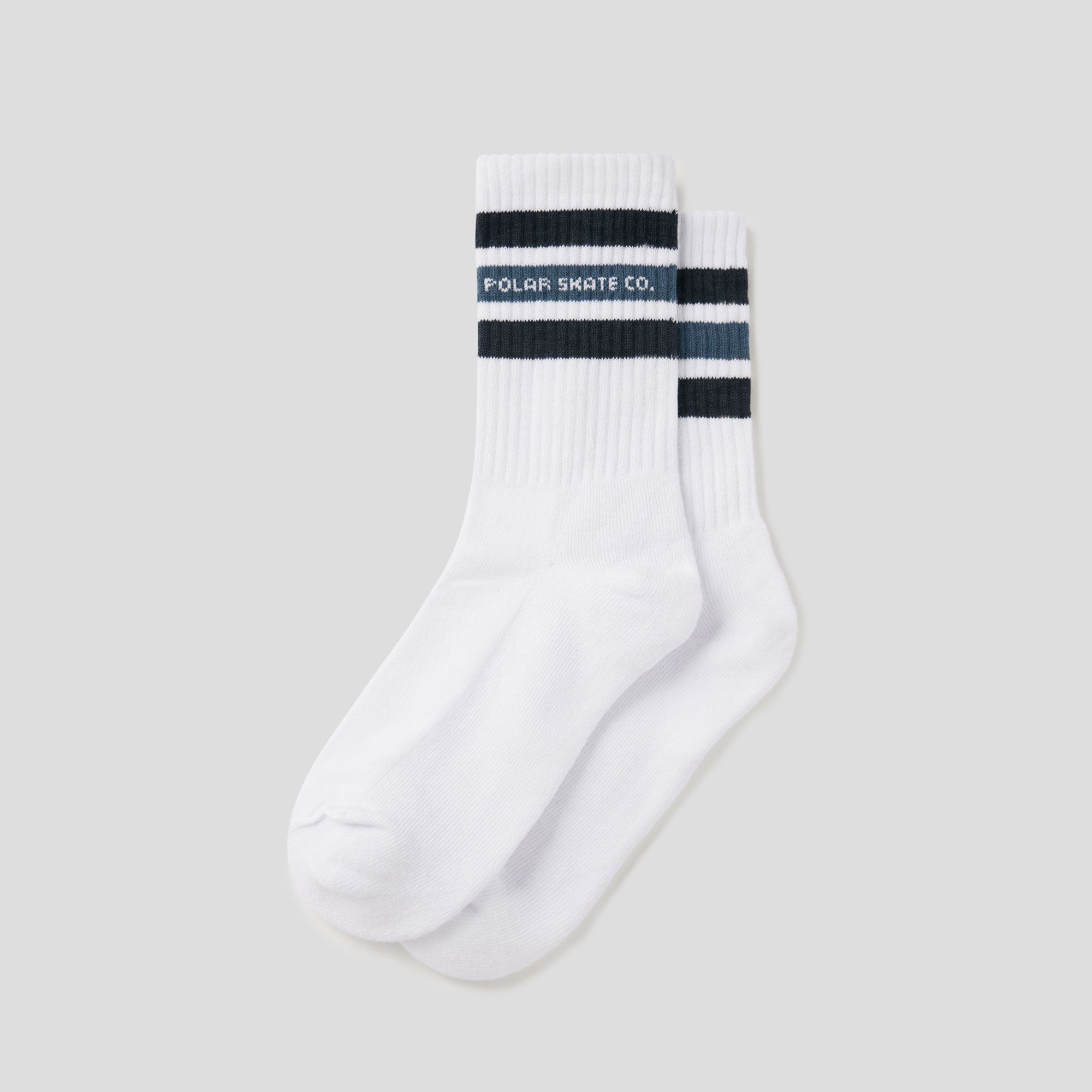Polar Skate Co. 'Fat Stripe' Socks - White/Blue