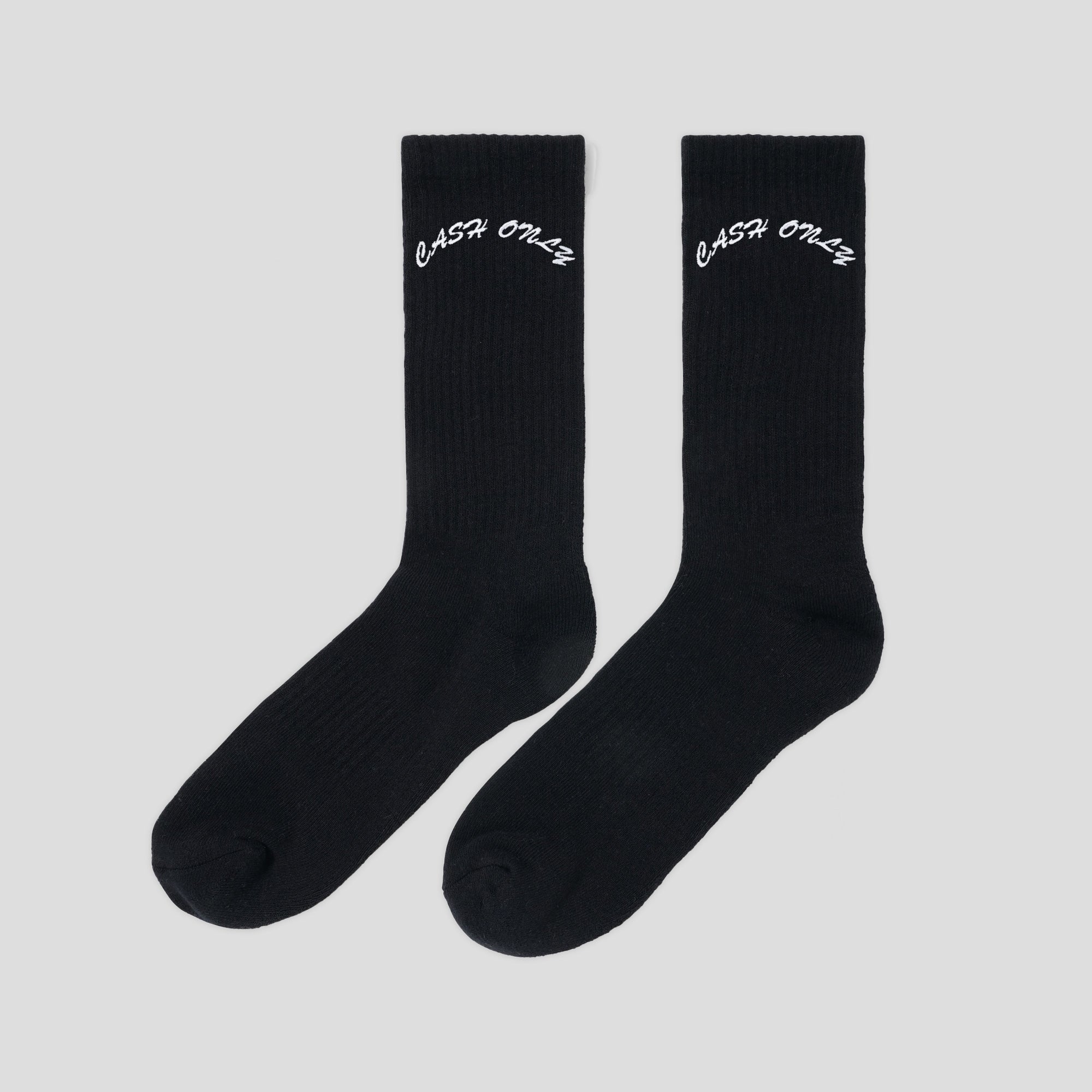 Cash Only Logo Crew Socks - Black