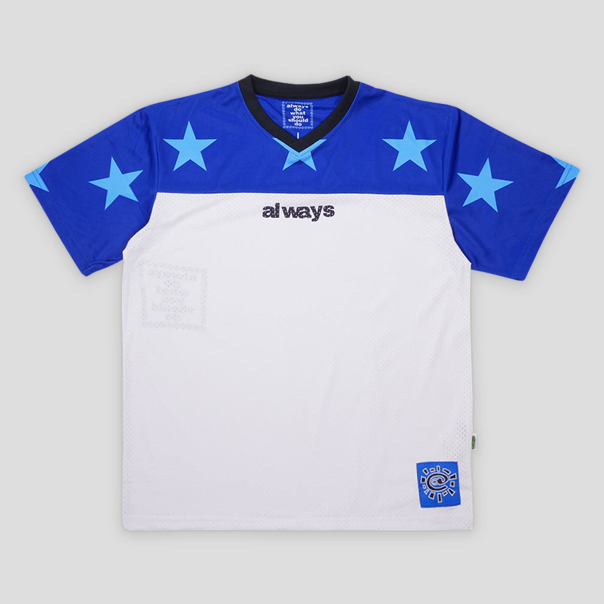 Always Do What You Should Do Micro Mesh Star Football Jersey - Blue/Navy