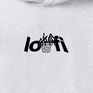 Lo-Fi Plant Logo Pullover Hood - Ash Grey