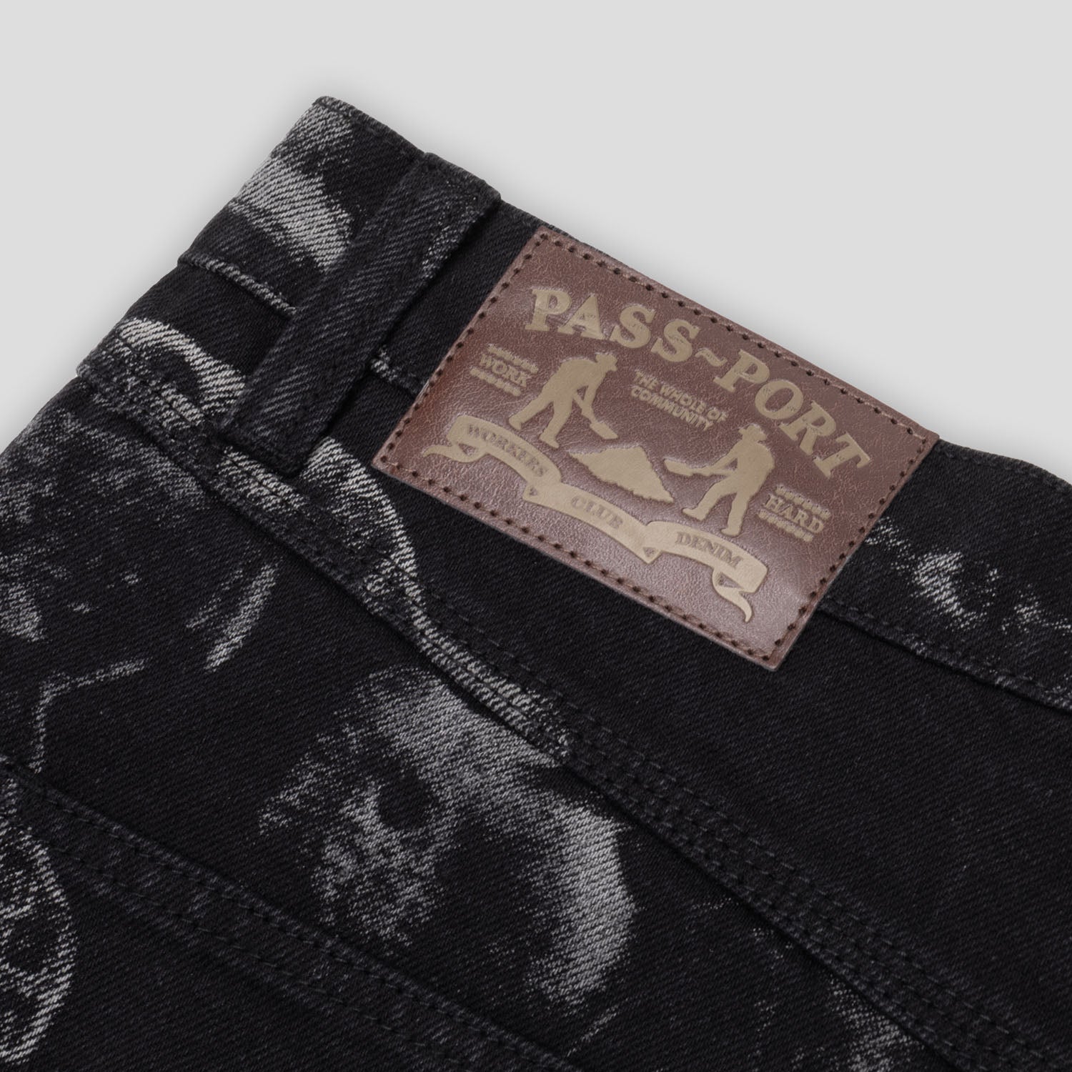 Pass~Port Workers Club Denim Jean - Laser Etched Bronzed Age Black