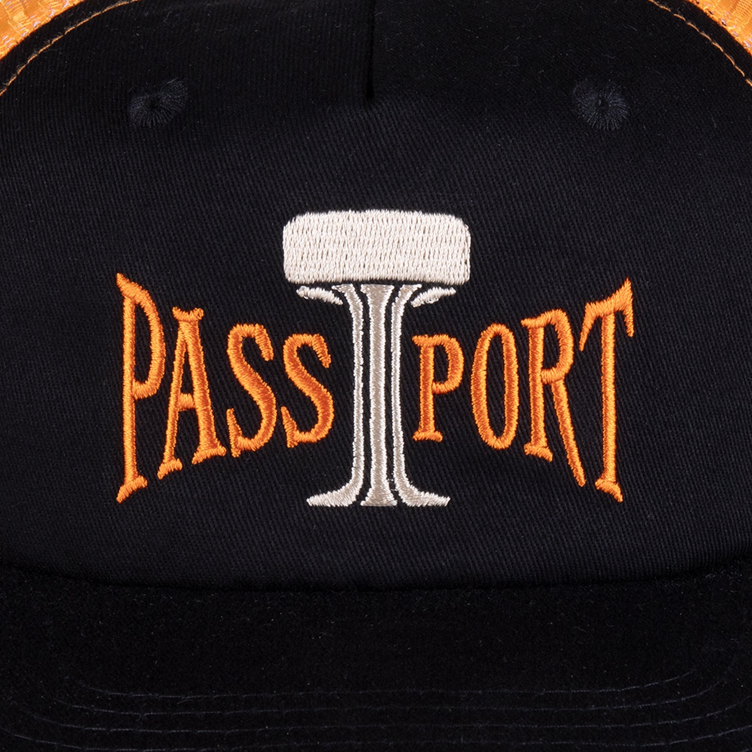 Pass~Port Towers Of Water Trucker Cap - Black / Orange