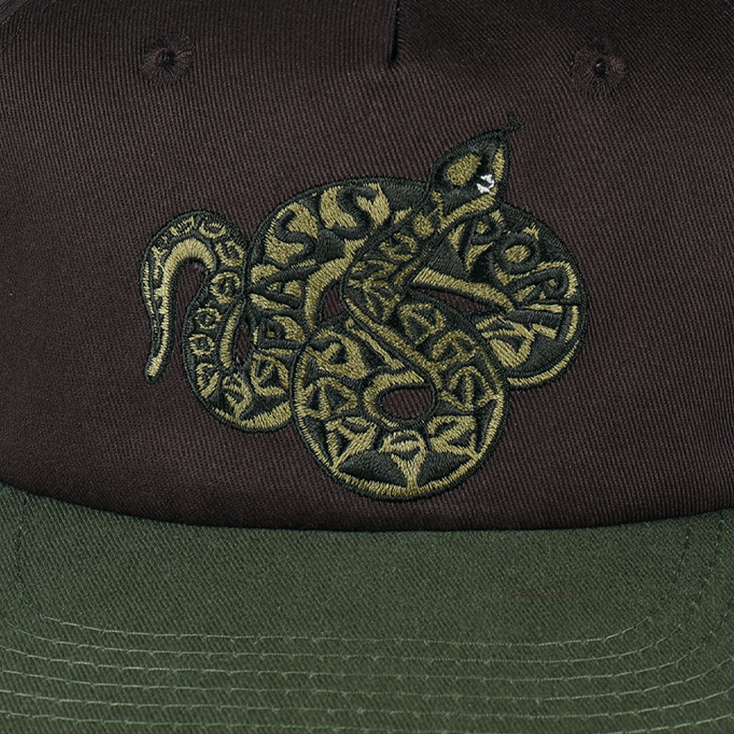 Pass~Port Coiled Workers Cap - Military Green / Chocolate