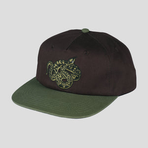 Pass~Port Coiled Workers Cap - Military Green / Chocolate