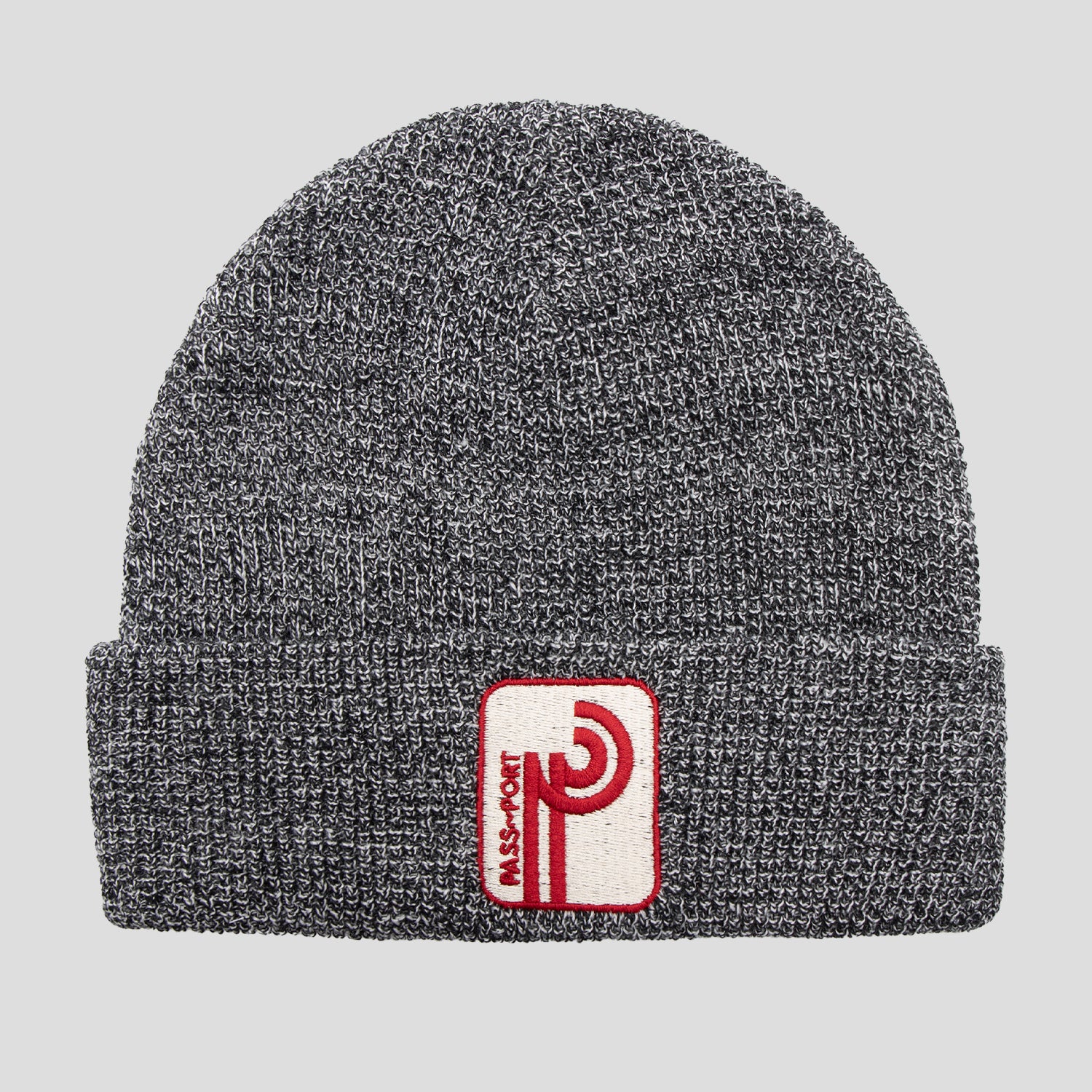 Pass~Port Long Con Waffle Knit Beanie - Grey Speckle