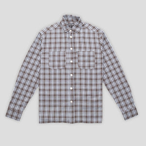 Pass~Port Workers Check Shirt Long-Sleeve - Chocolate / Blue