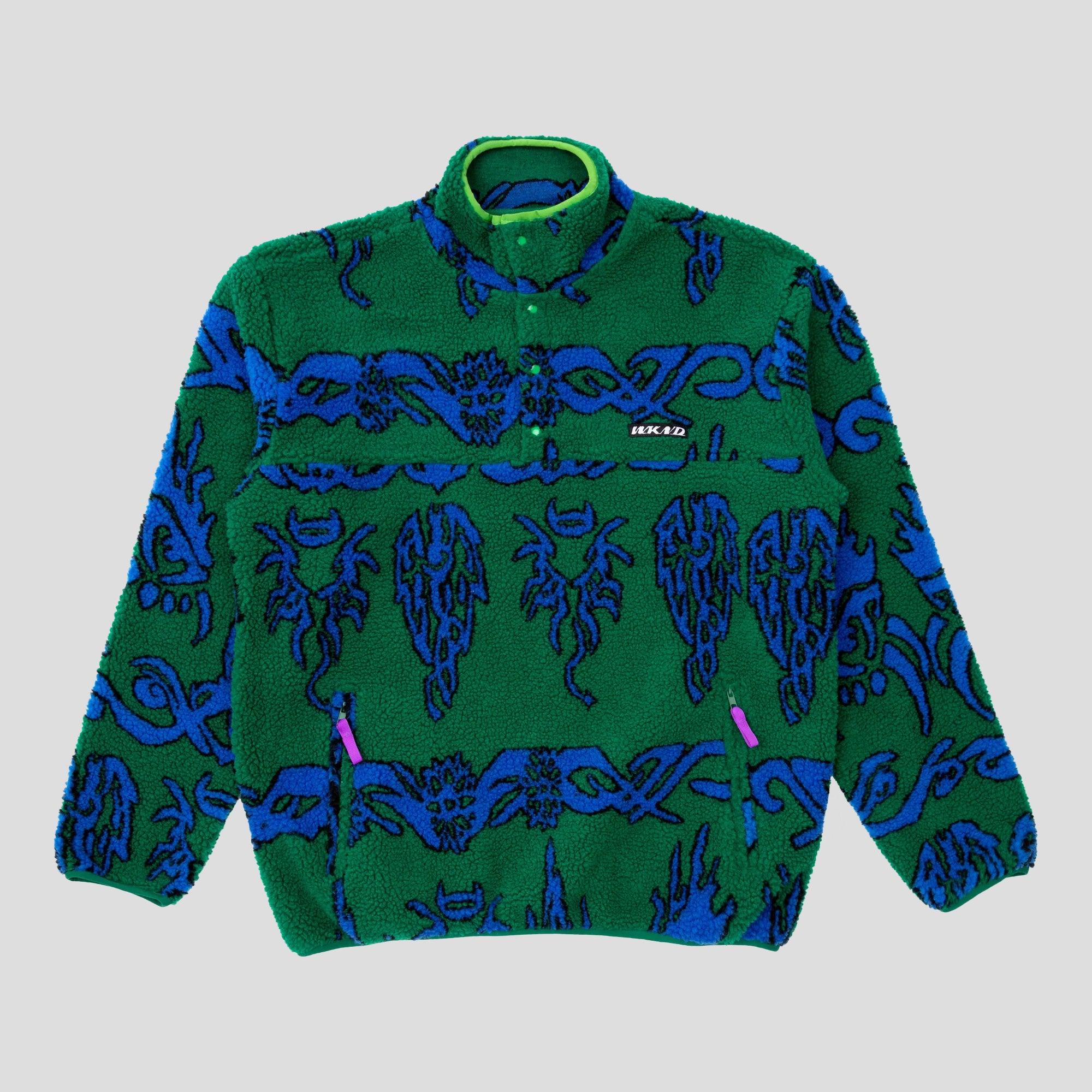 WKND Temple Fleece Jacket - Green / Blue