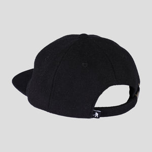 Pass~Port Stem Logo Woollen Casual Cap - Black