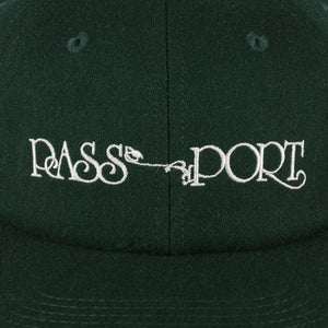 Pass~Port Stem Logo Woollen Casual Cap - Forest Green
