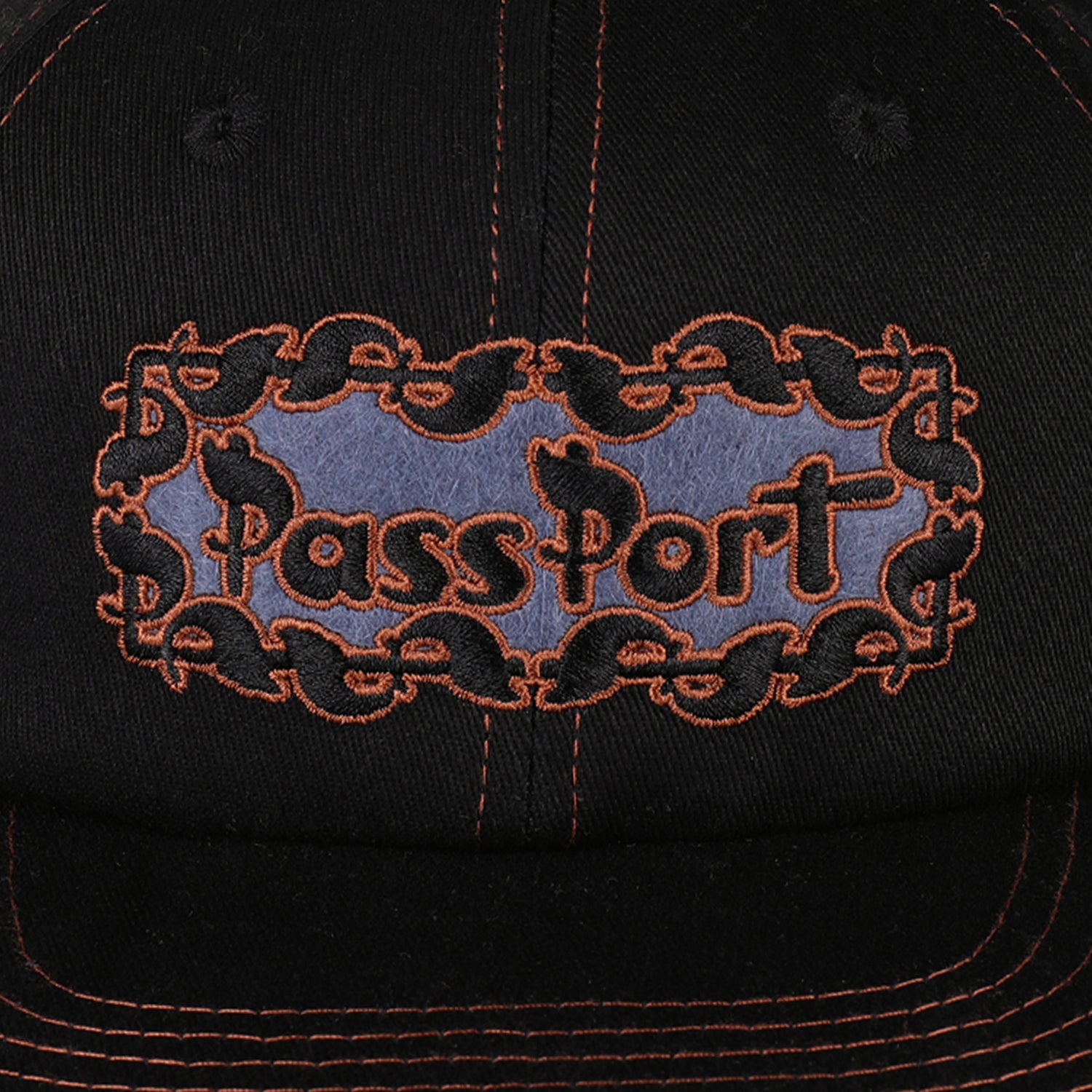 Pass~Port Pattoned Casual Cap - Black