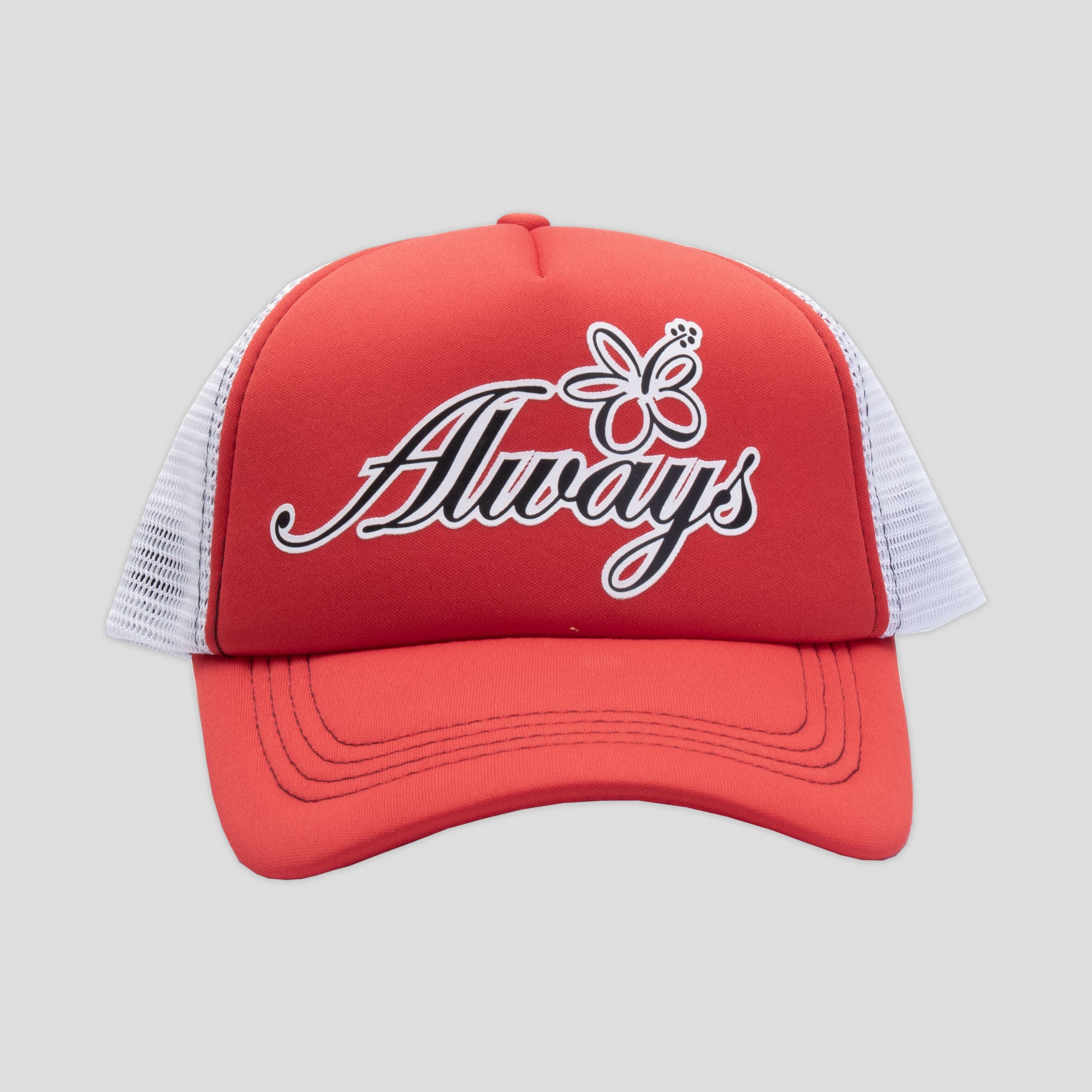 Always Do What You Should Do Flowering Mesh Trucker Cap - Red