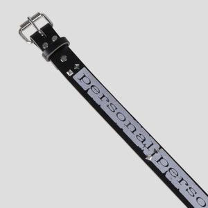 Personal Leather Studded Reflective Belt - Black / Silver